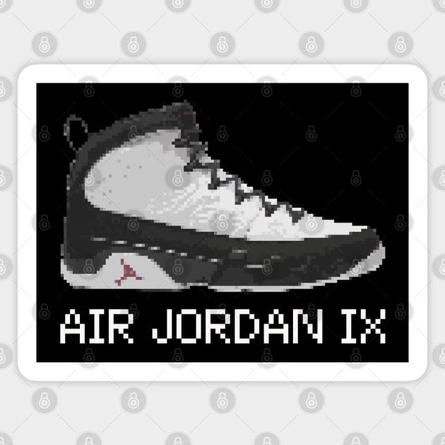 AJ IX - Pixelated art Sticker by Buff Geeks Art